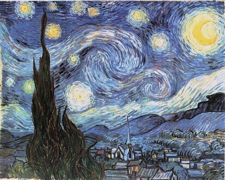 Cuadro de Vincent Van Gogh, llamado La noche estrellada.